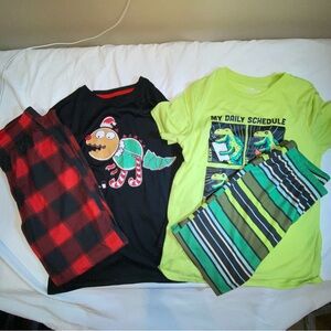 Boys Cat & Jack Christmas Dinosaur Pajama Set - Black, Red, Green